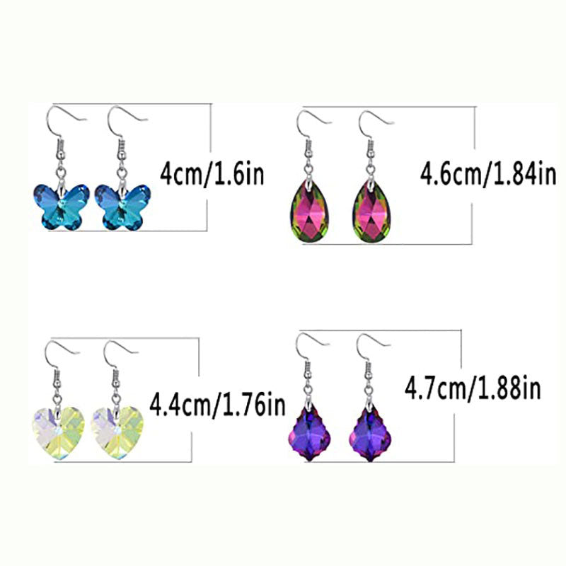 Decorative Crystal Dangle Earrings Bowlift