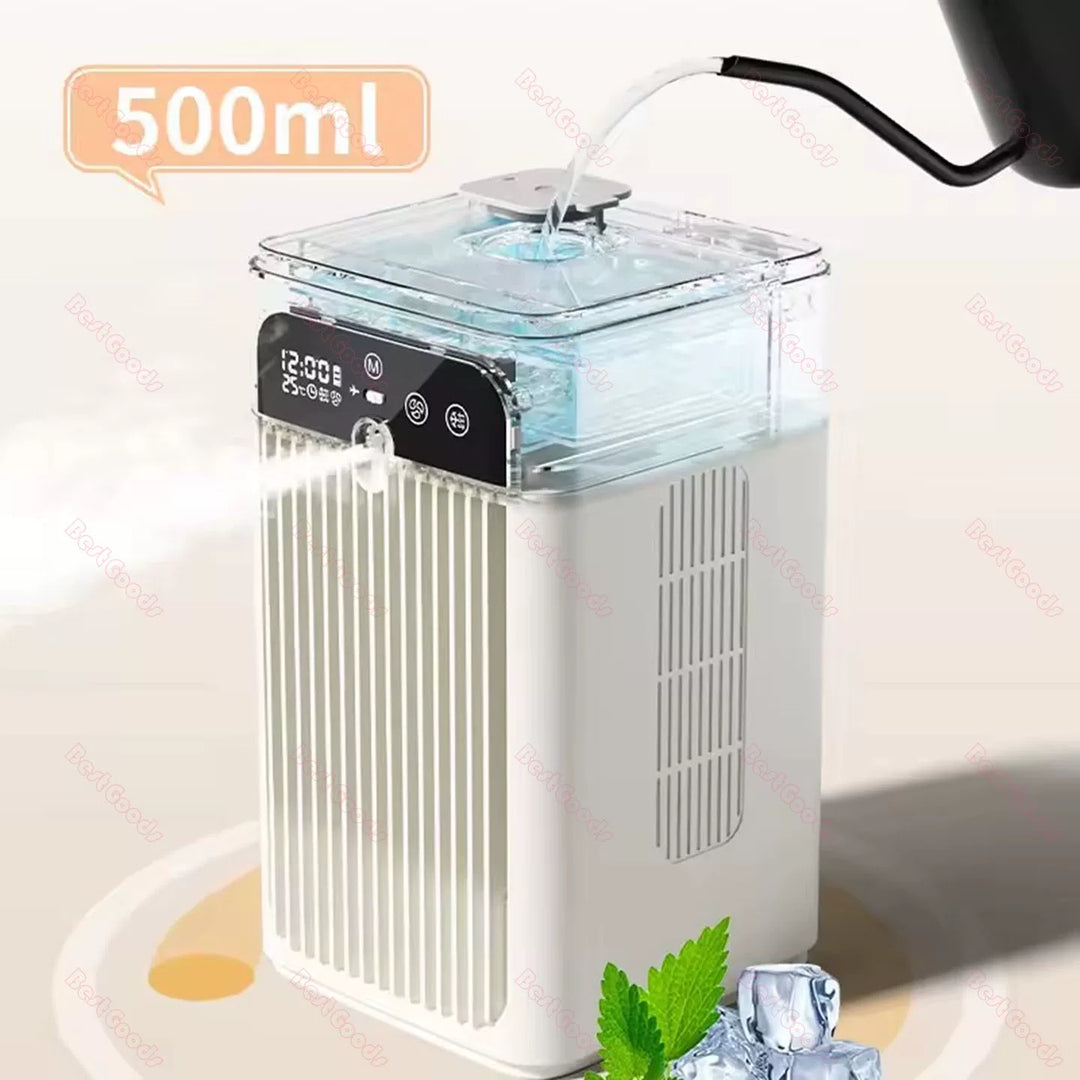 Unisex one size portable evaporative cooling tower with spray humidifier high-performance battery and multi-stage motor Bowlift