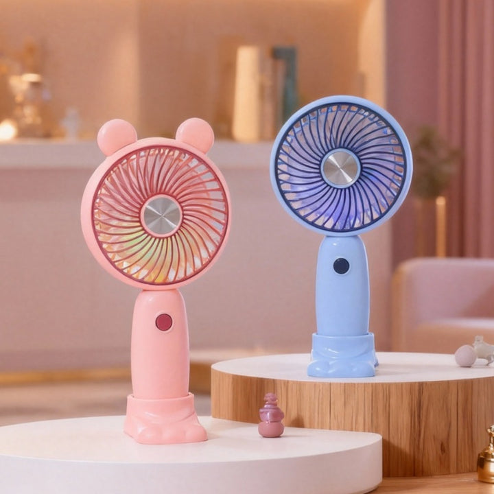 Portable plastic fan with LED lighting Bowlift