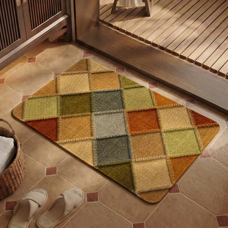 Cozy Patchwork Bath Mat Bowlift