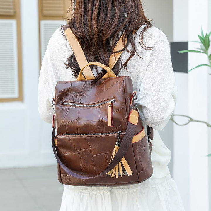 Textured Faux Leather Backpack Bowlift