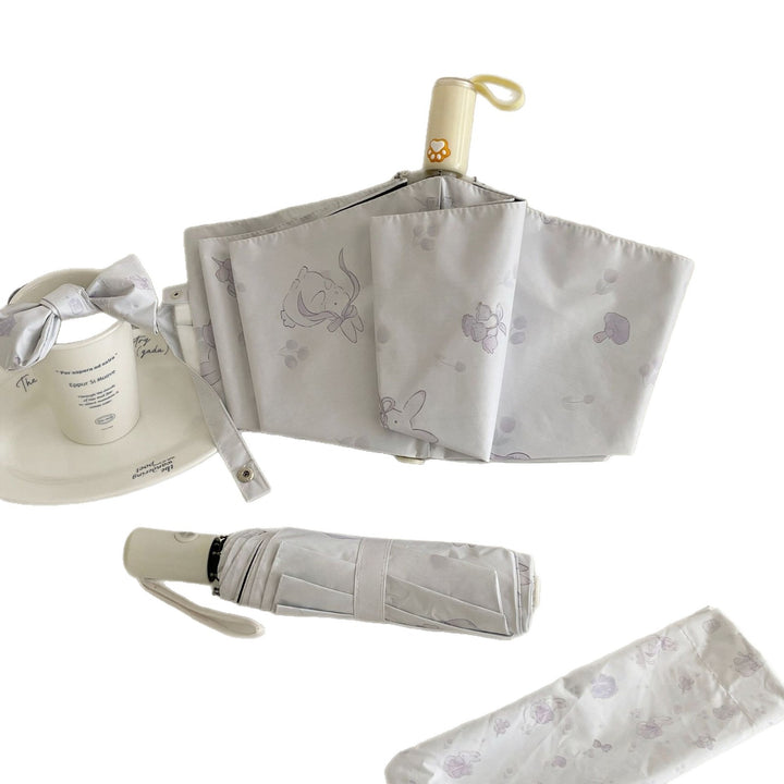 Ladies automatic folding umbrella with loving animal motif Bowlift