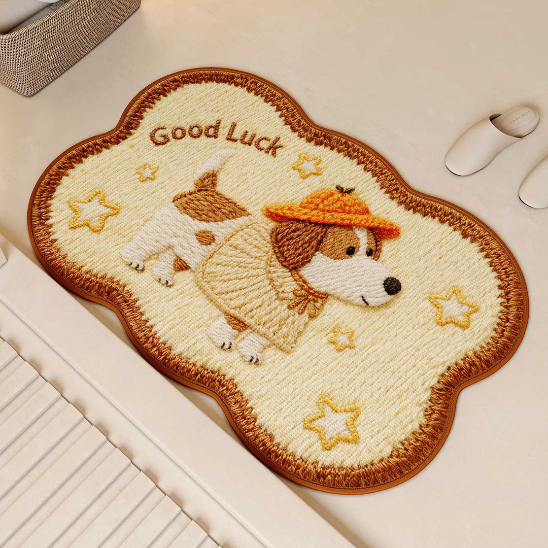 Playful Dog-Themed Bath Mat