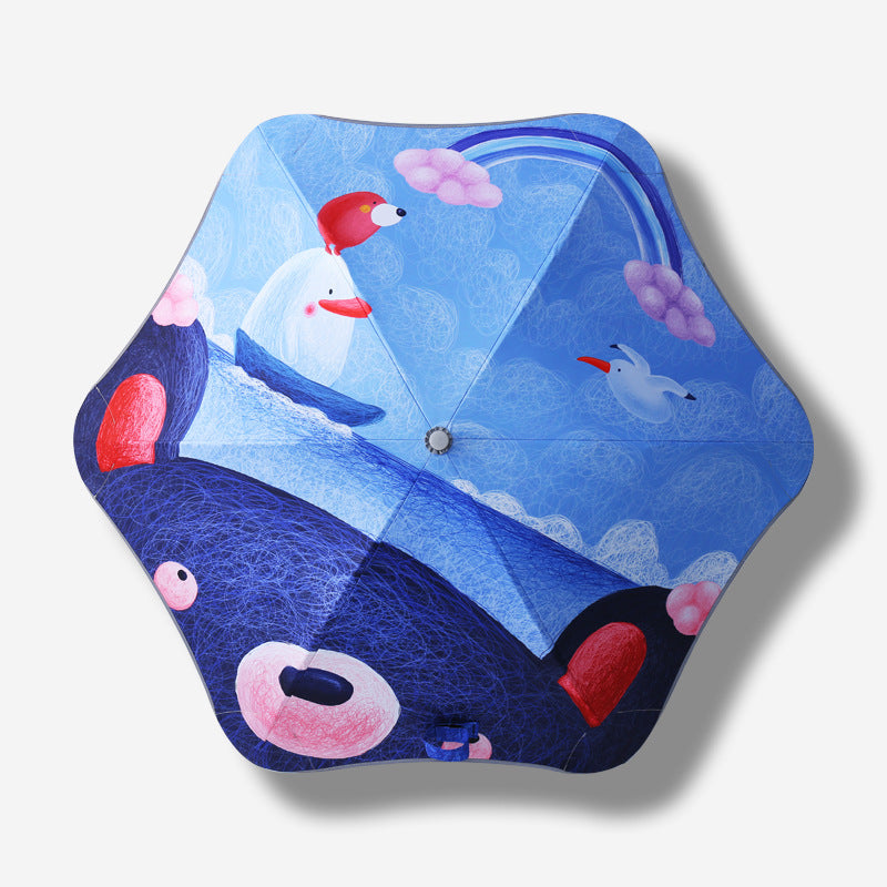 Women's Children's Umbrella with Cute Animal Design Bowlift