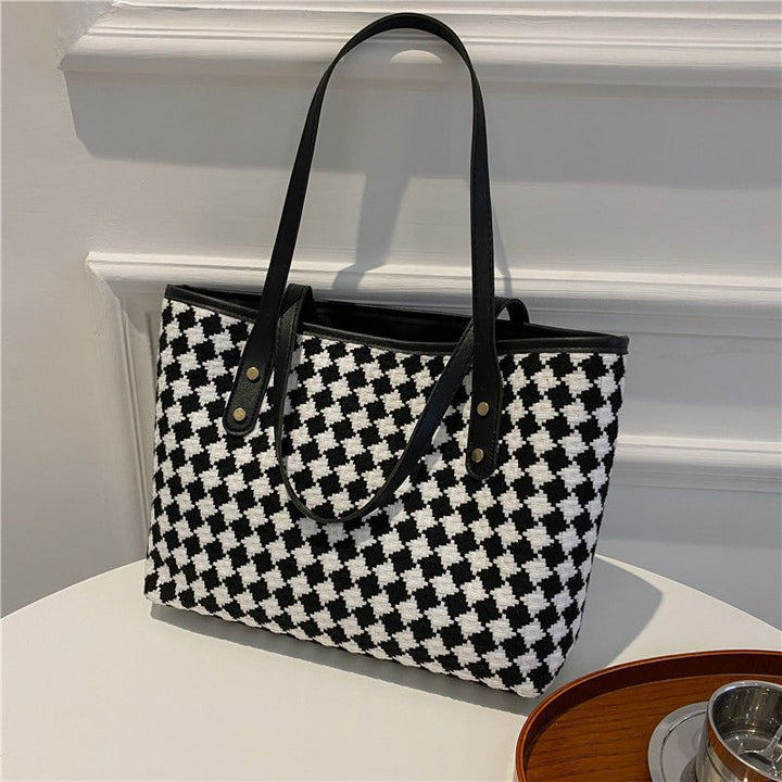 Woven Pattern Beach Tote Bag Bowlift