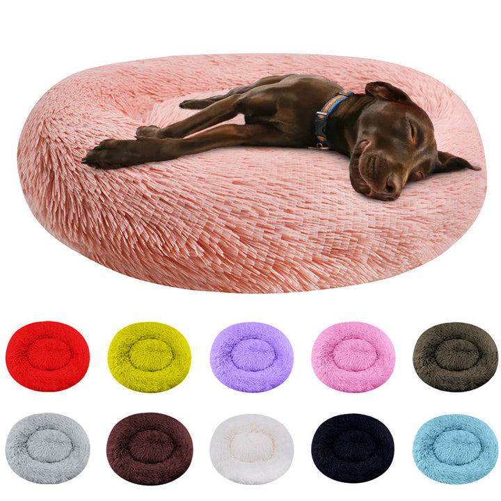Luxurious Plush Round Dog Bed