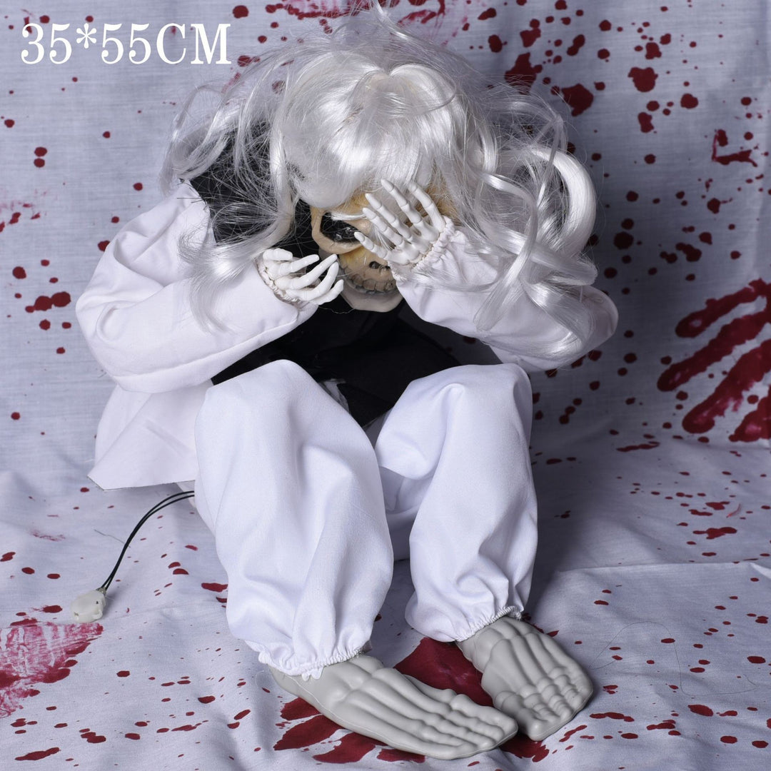 Creepy Sitting Skeleton Doll Bowlift