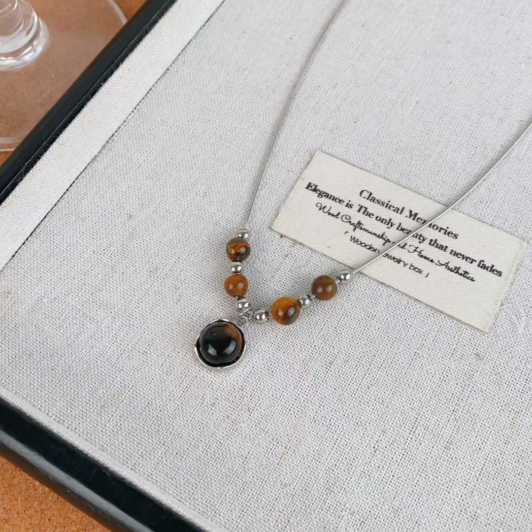 Tiger Eye Pendant Necklace Bowlift