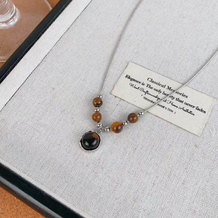 Tiger Eye Pendant Necklace Bowlift