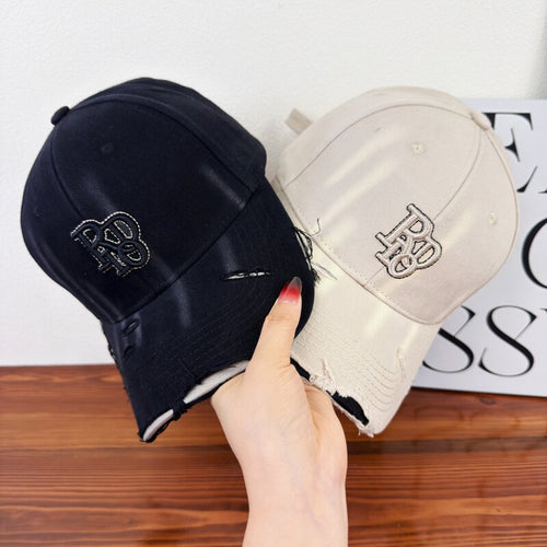 Women's Distressed Classic Cotton Baseball Cap Bowlift