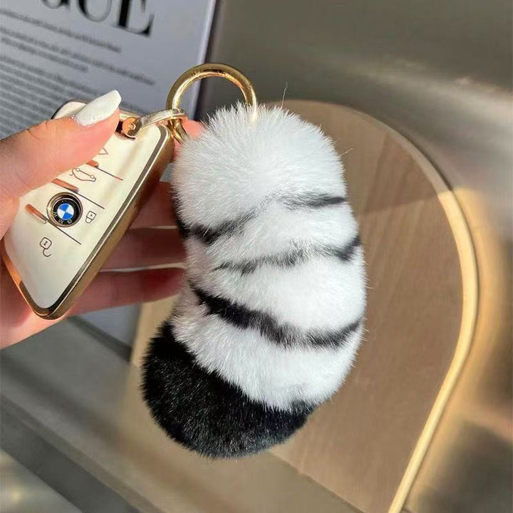 Plush Animal-Themed Keychain Accessory Bowlift