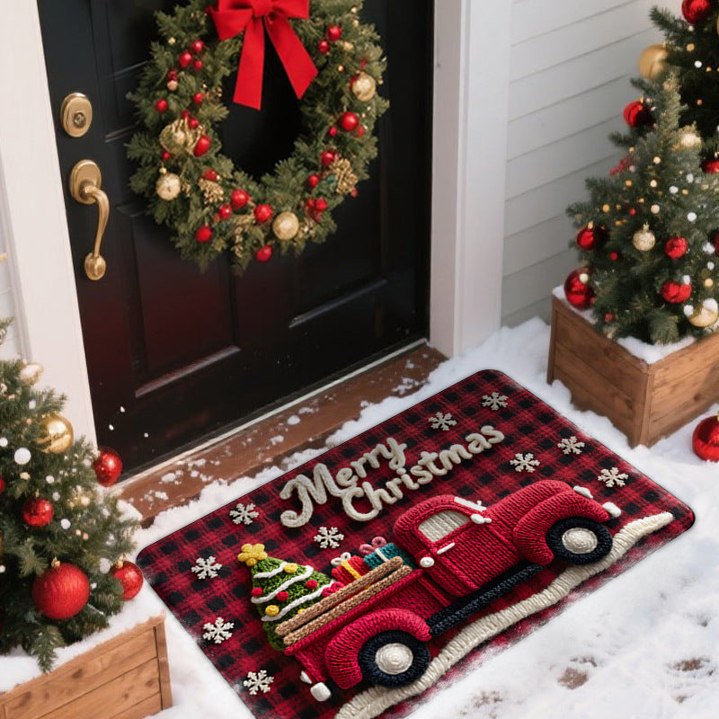 Festive Indoor Outdoor Welcome Mat Bowlift