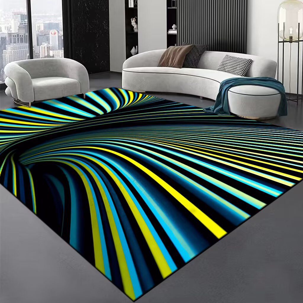 Modern Optical Illusion Area Rug Bowlift