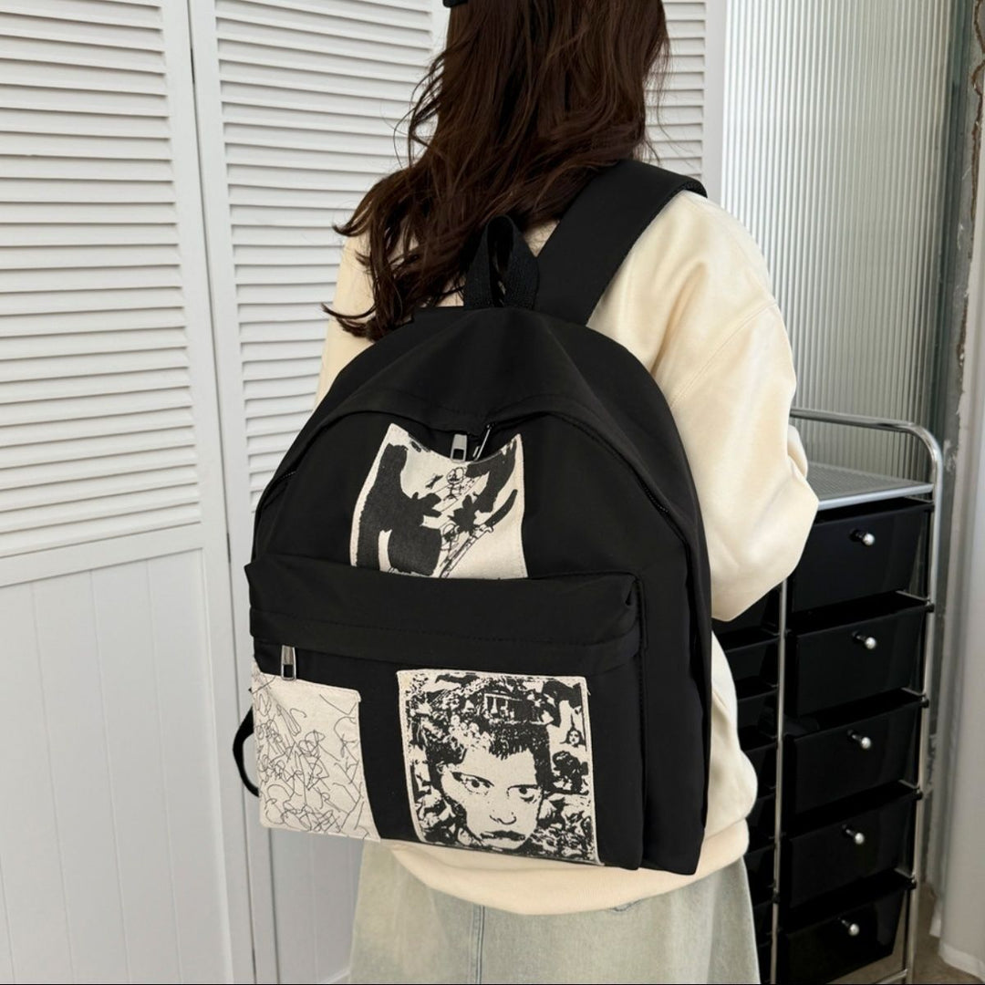 Fashionable backpack with artistic prints Bowlift