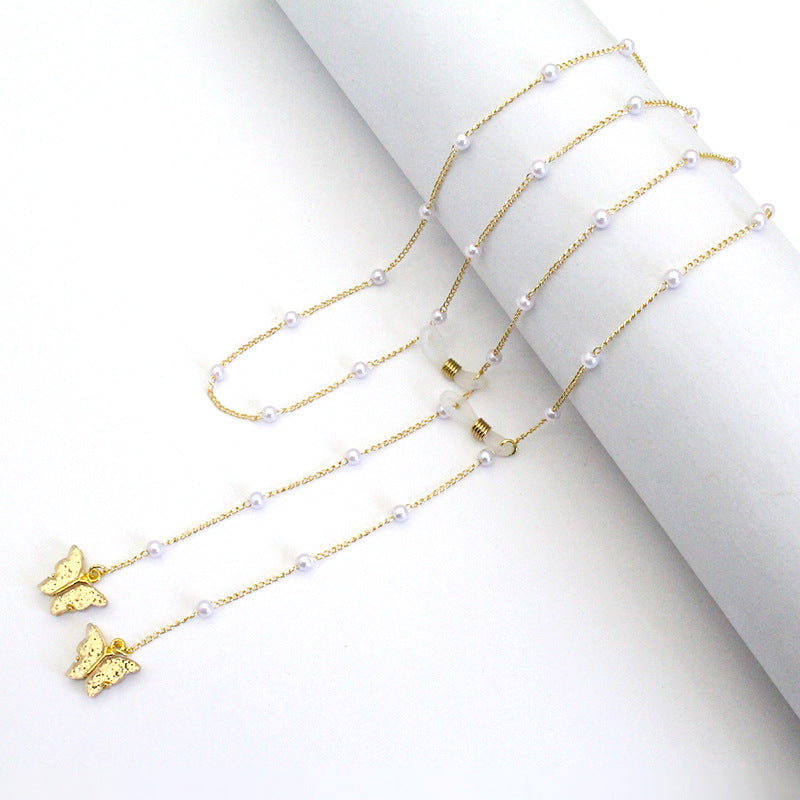 Butterfly-Embellished Eyewear Chain Bowlift