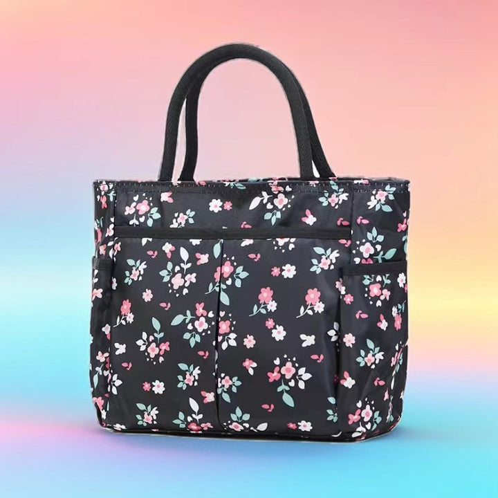 Multi-Pocket Candy Print Tote Bag Bowlift