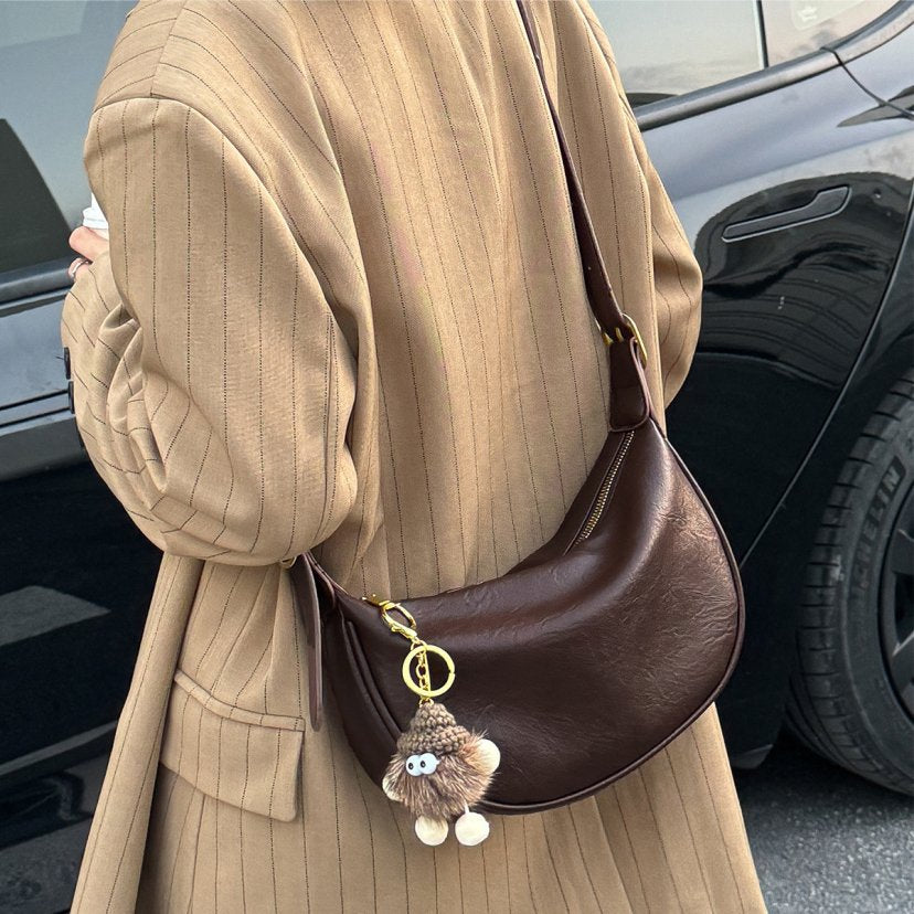Elegant Leather Hobo Bag Bowlift