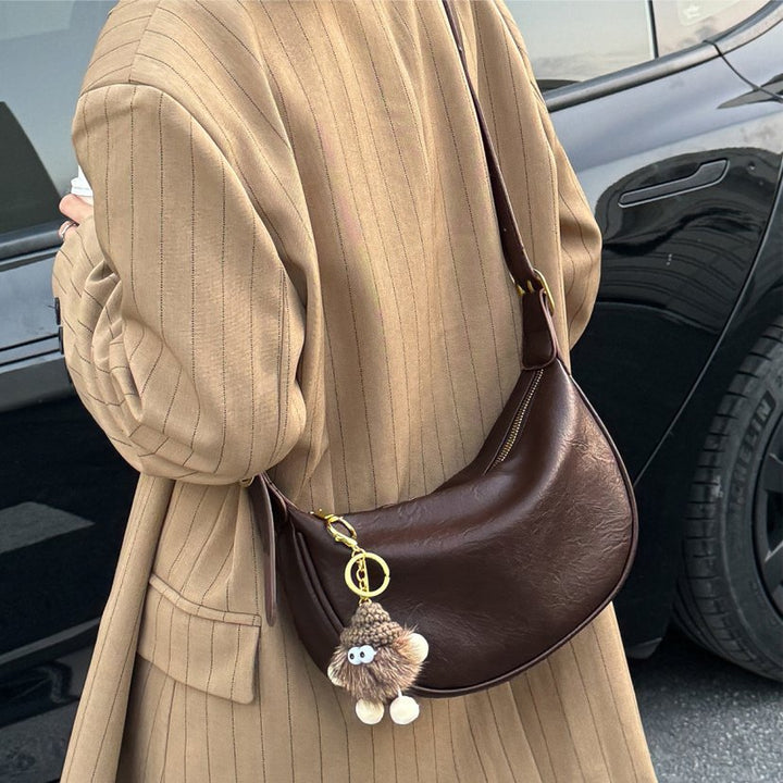 Elegant Leather Hobo Bag Bowlift