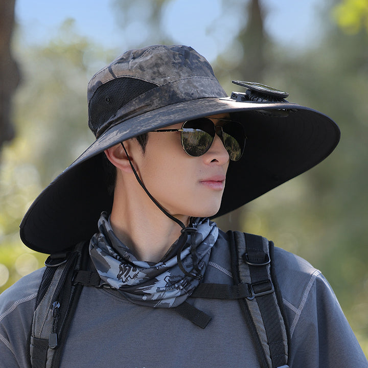 wide-brimmed outdoor sun hat with UV protection, breathable mesh, and adjustable chin strap Bowlift