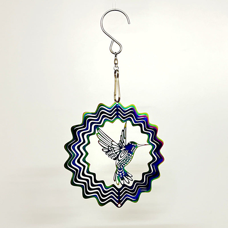 Iridescent Layered Heart Wind Spinner Hanging Suncatcher Bowlift