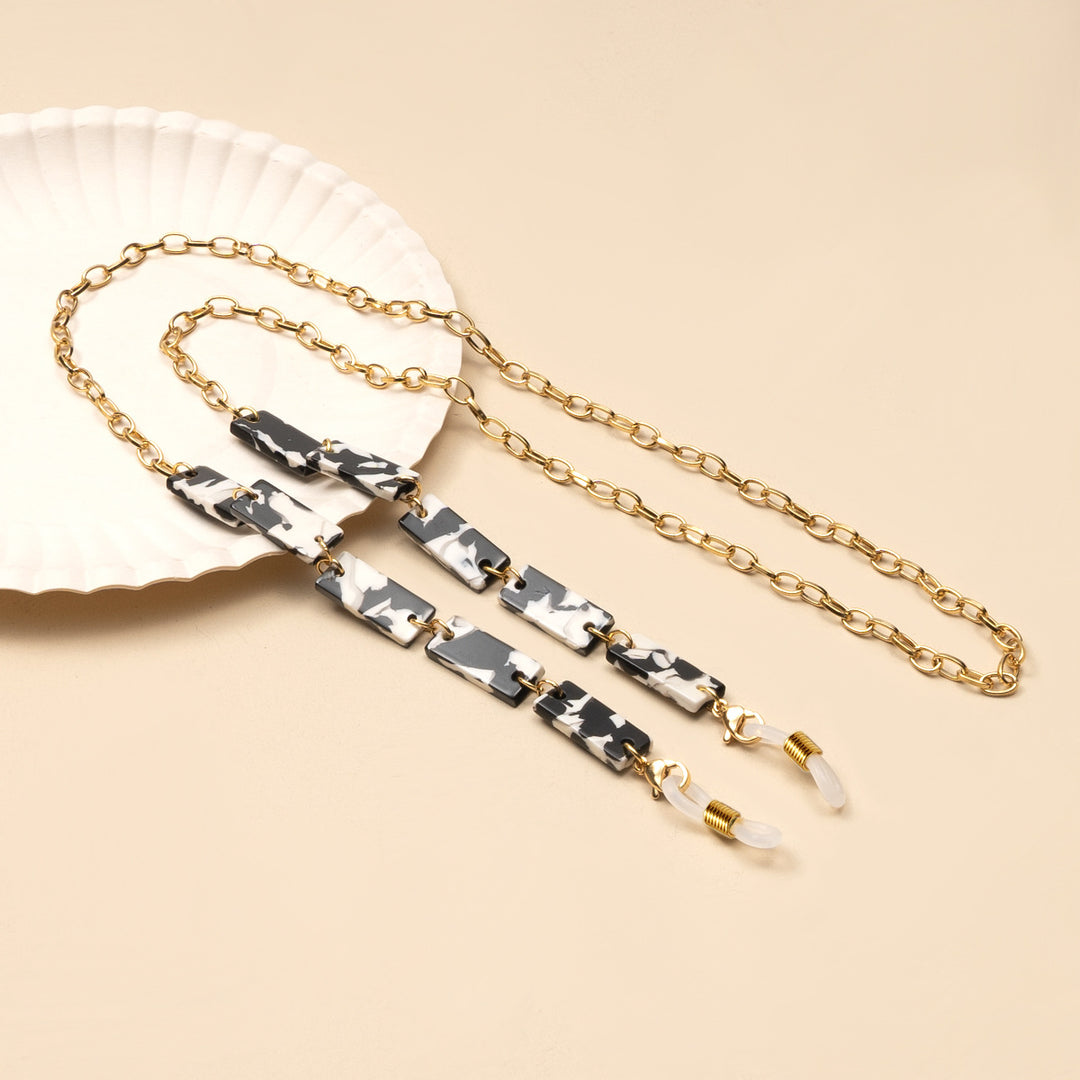 Chunky Abstract Pattern Eyewear Chain Bowlift