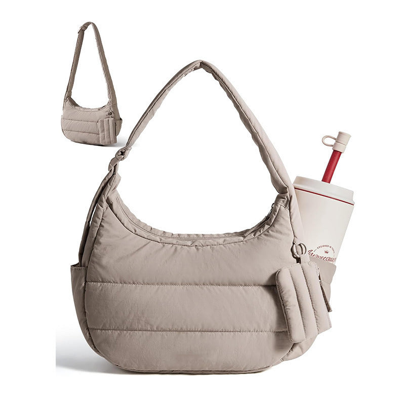 Practical shoulder bag with insulating properties and drink compartment Bowlift