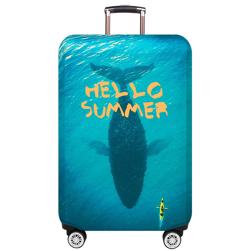 Unisex hard-shell travel suitcase with maritime whale motif Bowlift