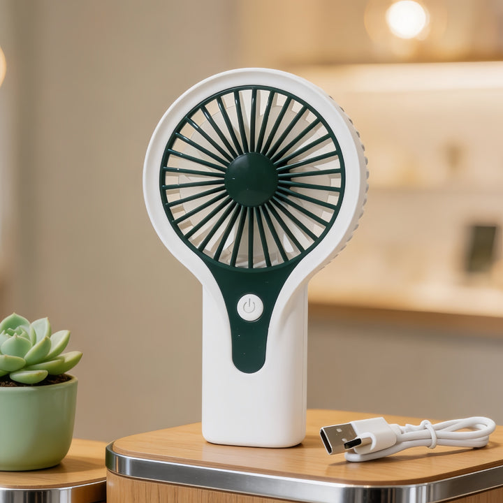 Portable USB Hand Fan with Ergonomic Handle and Variable Speed Control Bowlift