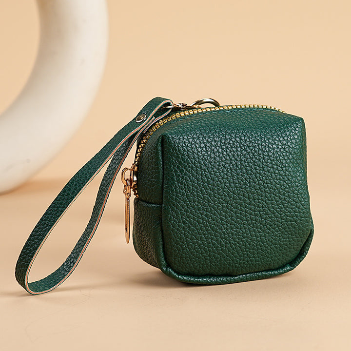 Compact Leather Zippered Pouch