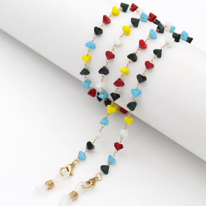 Heart Shaped Beaded Eyewear Chain Bowlift