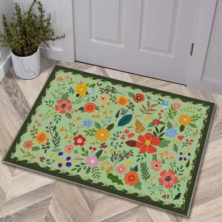 Luxurious Floral Design Bath Mat Bowlift