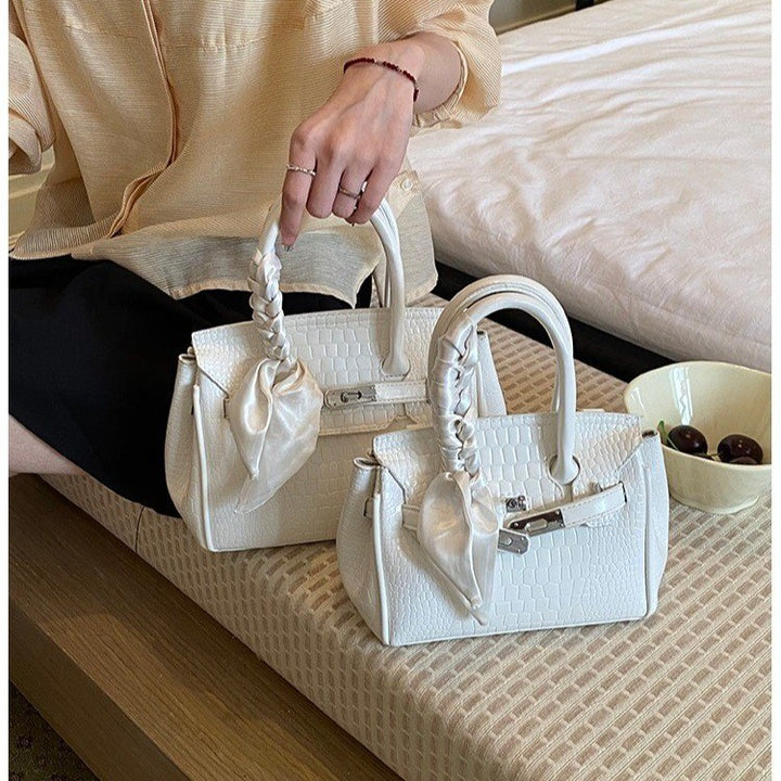 Elegant Crocodile Embossed Handbag Bowlift