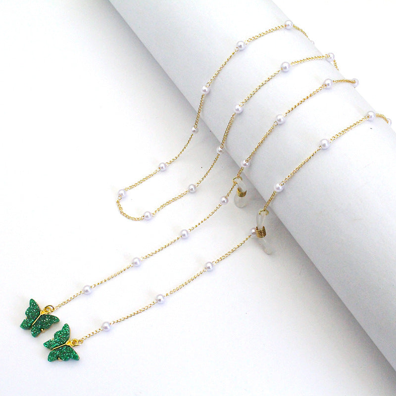 Butterfly-Embellished Eyewear Chain Bowlift
