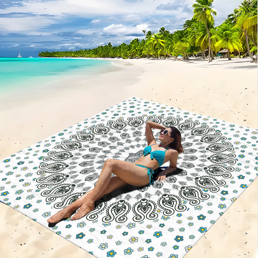 Mandala Design Beach Mat Bowlift
