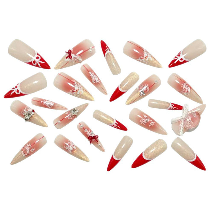 Artificial nail set with versatile and elegant design elements Bowlift