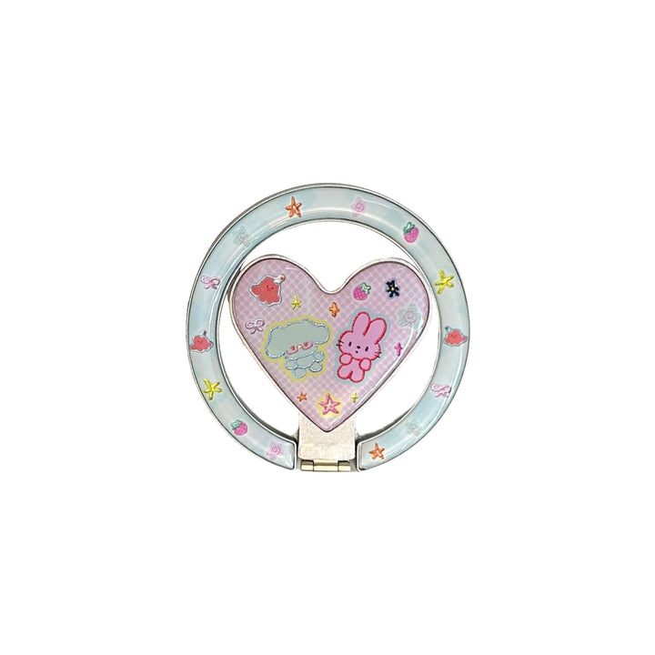 Heart-shaped Smartphone Finger Holder with Kawaii Design Bowlift