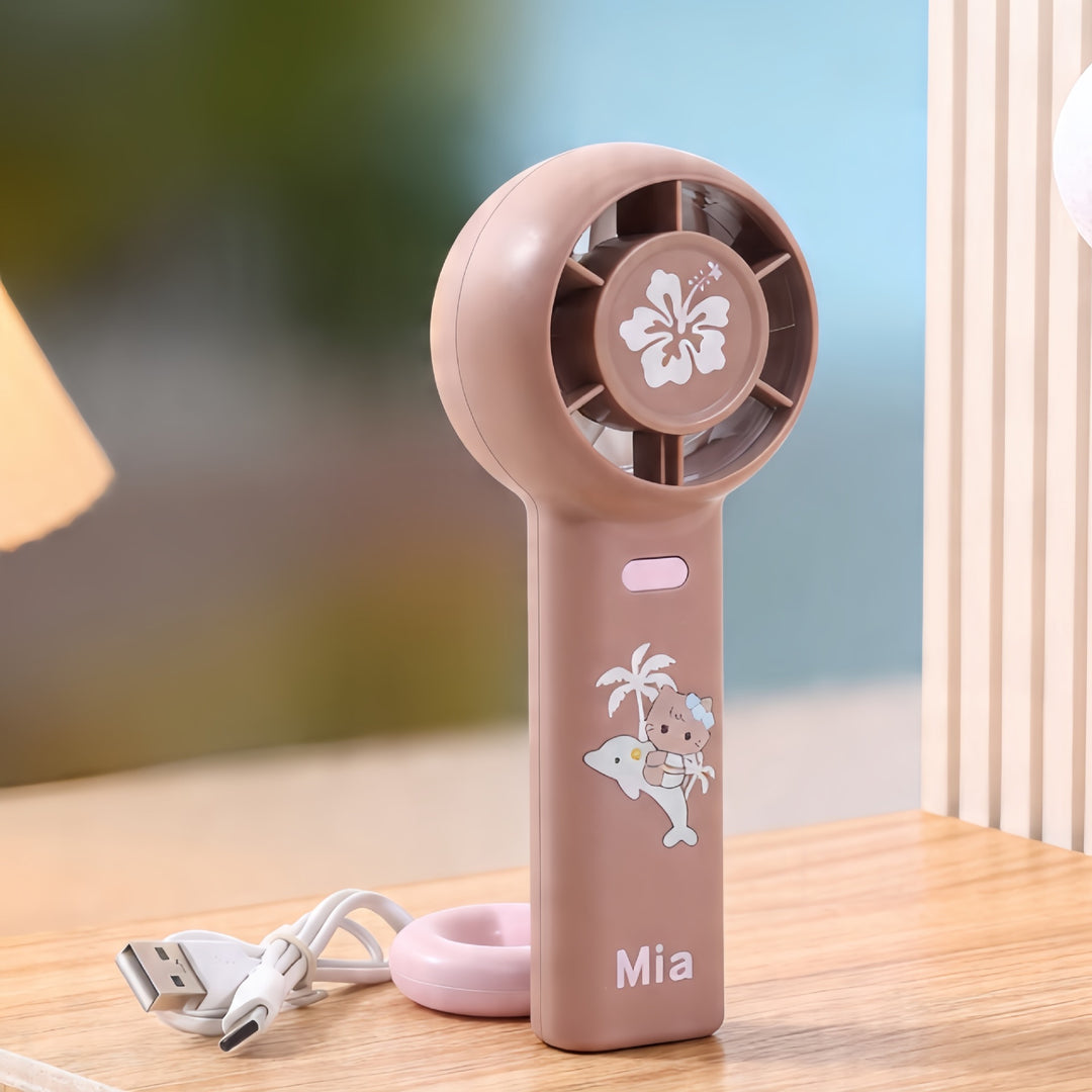 Women's Portable Handheld Fan with Cute Animal Design Bowlift