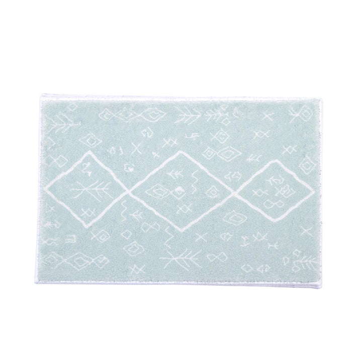 Soft high-pile bath mat rug with Berber-inspired diamond pattern Bowlift