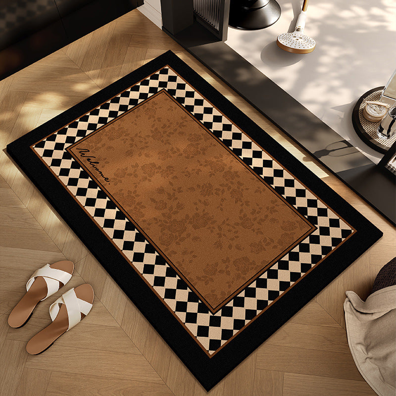 Checkerboard Patterned Entryway Mat Bowlift