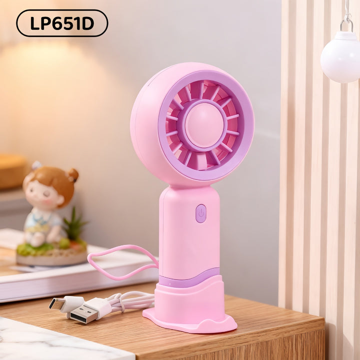 Women's Portable Mini Fan with Digital Speed Display Bowlift