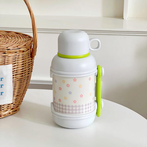 Ladies Insulated Floral Pattern Thermos Bottle Bowlift