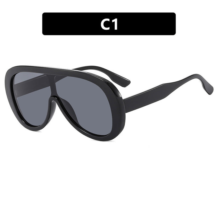 Women’s futuristic sports sunglasses with wide lens and UV protection Bowlift