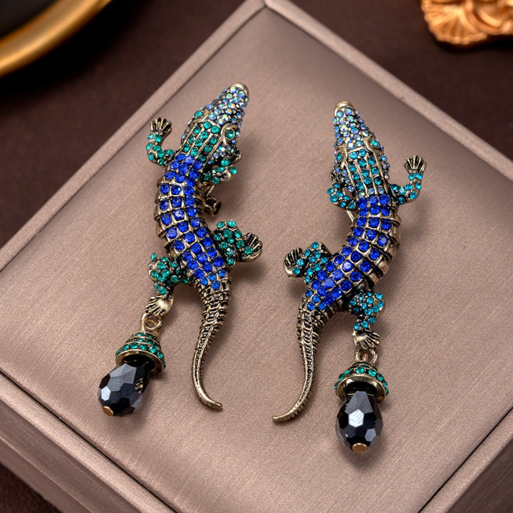 Artistic Lizard-Inspired Drop Earrings Bowlift