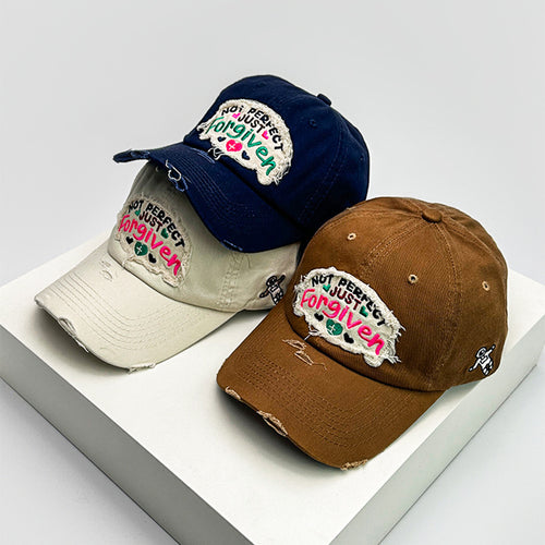 Women's Distressed Cotton Inspirational Baseball Cap Bowlift
