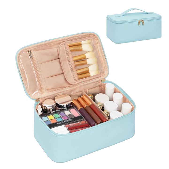 Cosmetic Organizer with Compartments and Mirror Bowlift