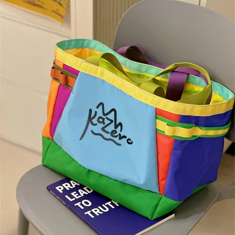 Colorful Canvas Beach Tote Bag Bowlift