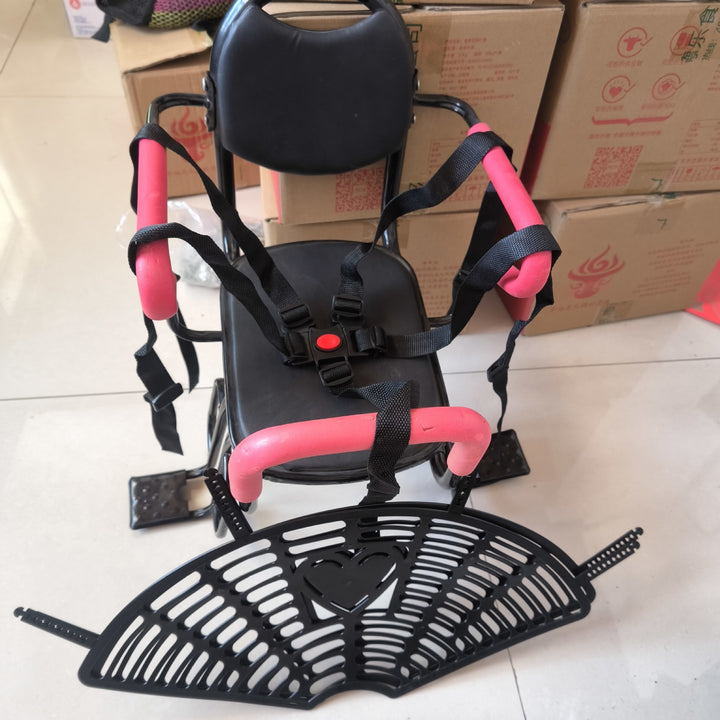 toddler safety bike seat with adjustable five-point harness padded armrests and footrests Bowlift