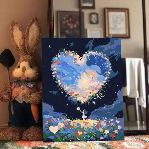 Artistic Heart-Themed Canvas Artwork Bowlift