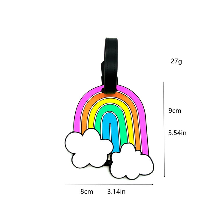 silicone rainbow-shaped luggage tag with adjustable buckle strap soft PVC travel ID tag Bowlift
