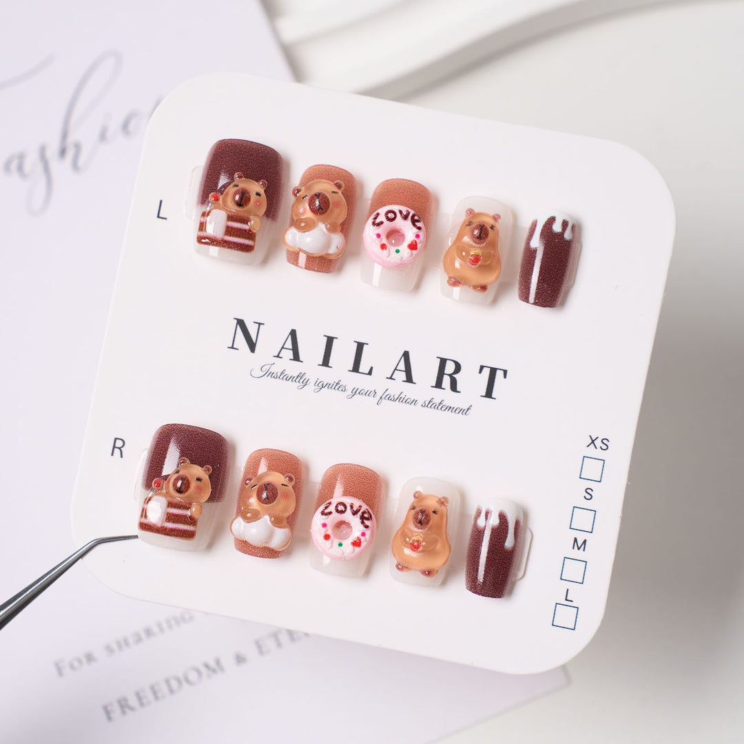 Elegant Bow-Embellished Press-On Nail Set